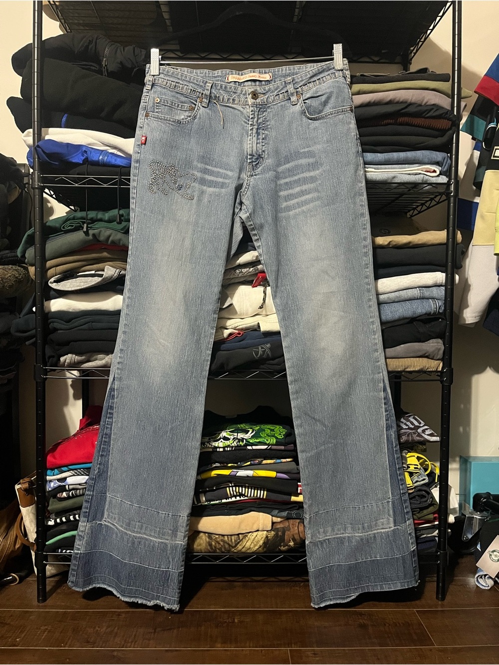 Parasuco Light Blue Flare Jeans with Embroidered Detail